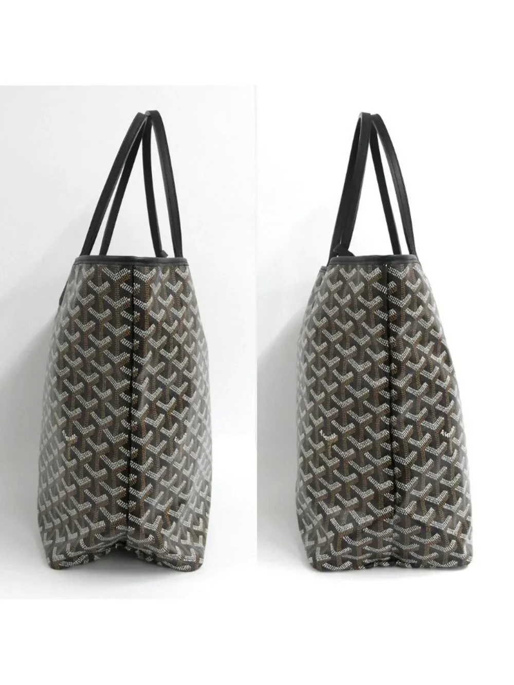 Goyard Saint Louis PM Black Tote Din Canvas Leather with Clip